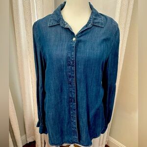 Banana Republic Denim Shirt Peasant Sleeve Size Small.